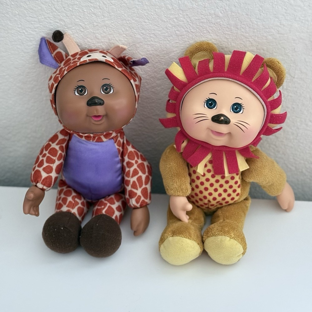 Cabbage Patch Kids CPK Lion Giraffe Costume Plush 2021 OAA Inc Lot of 2
